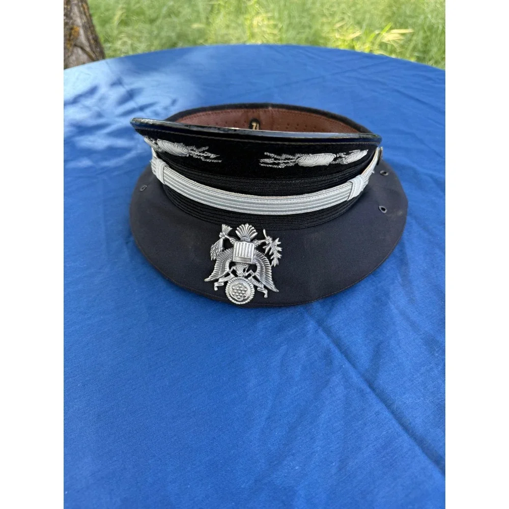 US Air Force USAF Officer Service Cap Hat‎ Clouds and Lightning Blue Silver Ins